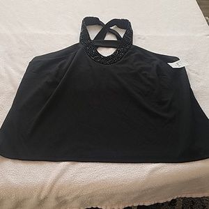 NWT beautifully beaded black tank